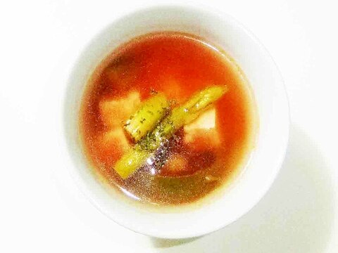 アスパラと豆腐のスープ